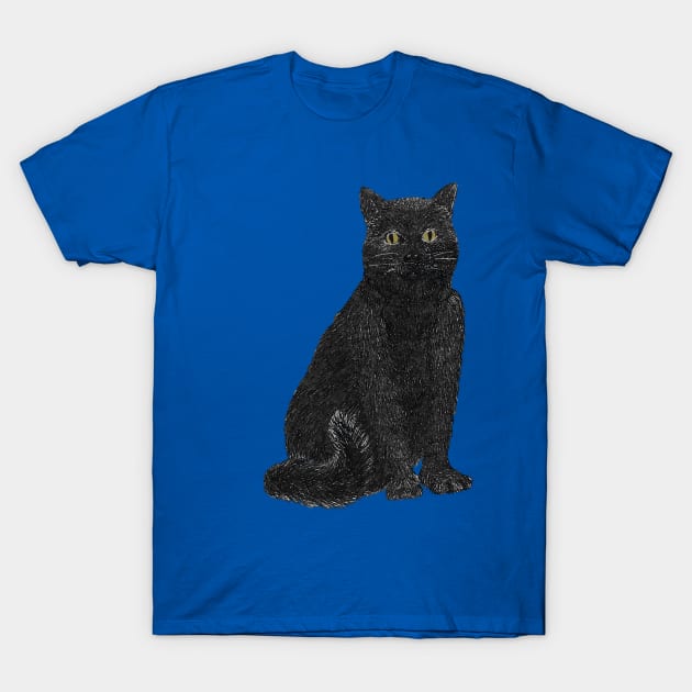 Black Cat T-Shirt by MadmanDesigns